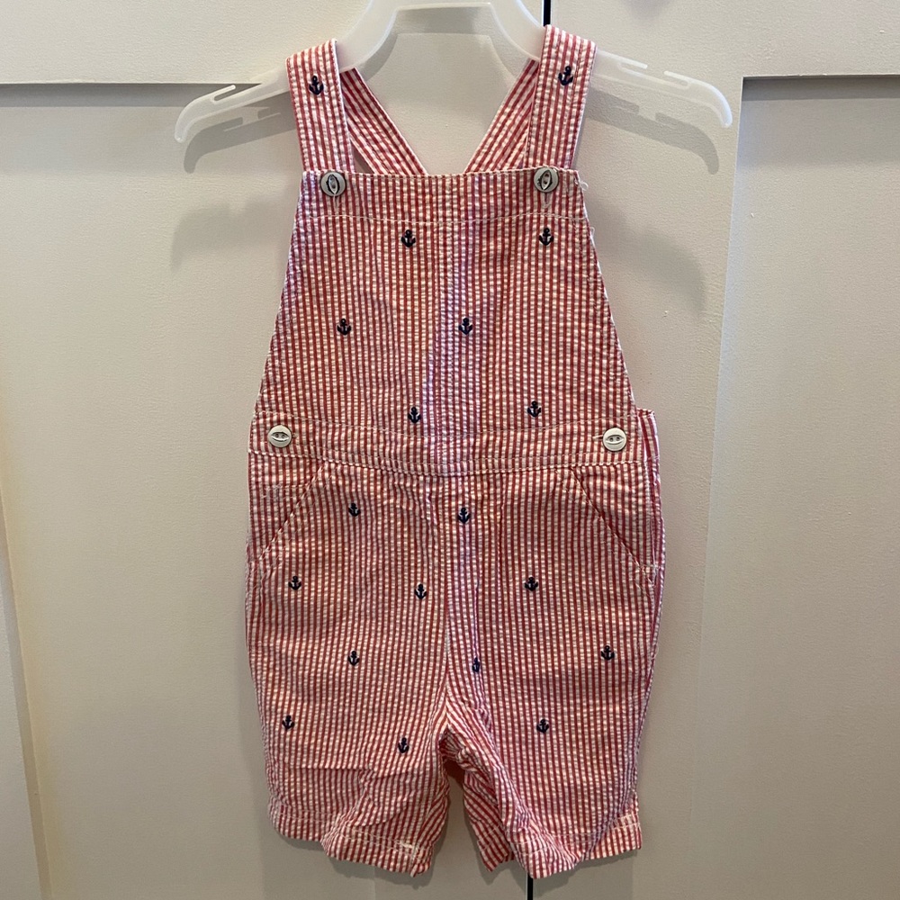 Ralph Lauren Seersucker Overalls with Anchors